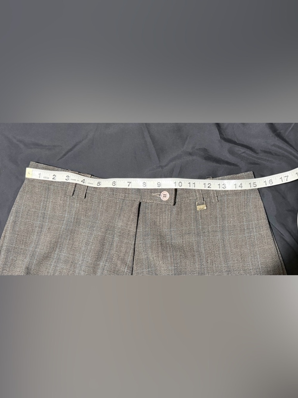 TanJay Gray Plaid Trousers with Blue Windowpane - Picture 5 of 7